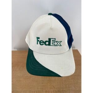 Vintage FedEx Logo Baseball Cap Men White Blue Green Trucker Hat One Sie
